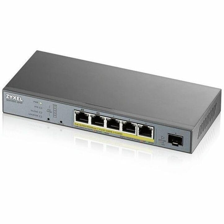 Zyxel 5-Port Gigabit PoE+ Switch | Smart-Managed | 3x PoE+ and 2x PoE++ Ports | 60 Watt Budget and 1 SFP | Nebula Cloud Managment | Long Range [GS1350-6HP] - Image 4